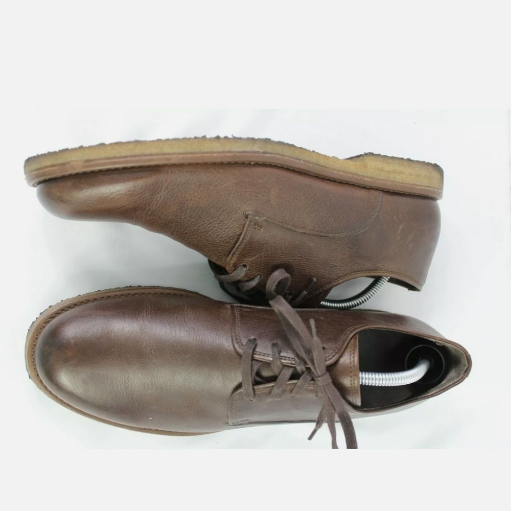 Allen Edmonds Southside Size 10 D Brown Plain Toe Blucher Dress Casual Tie Shoes - Picture 3 of 9